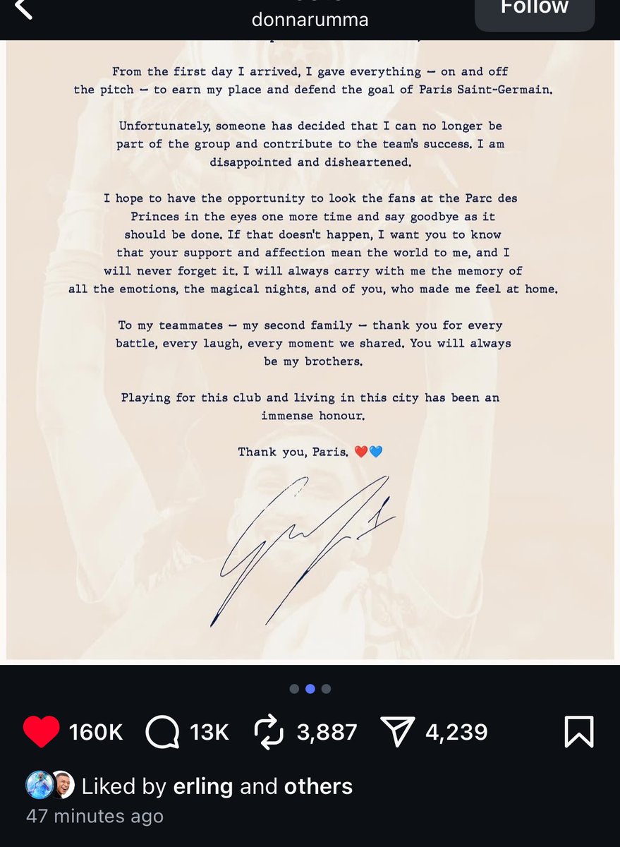 Erling liked it it’s deffo happening