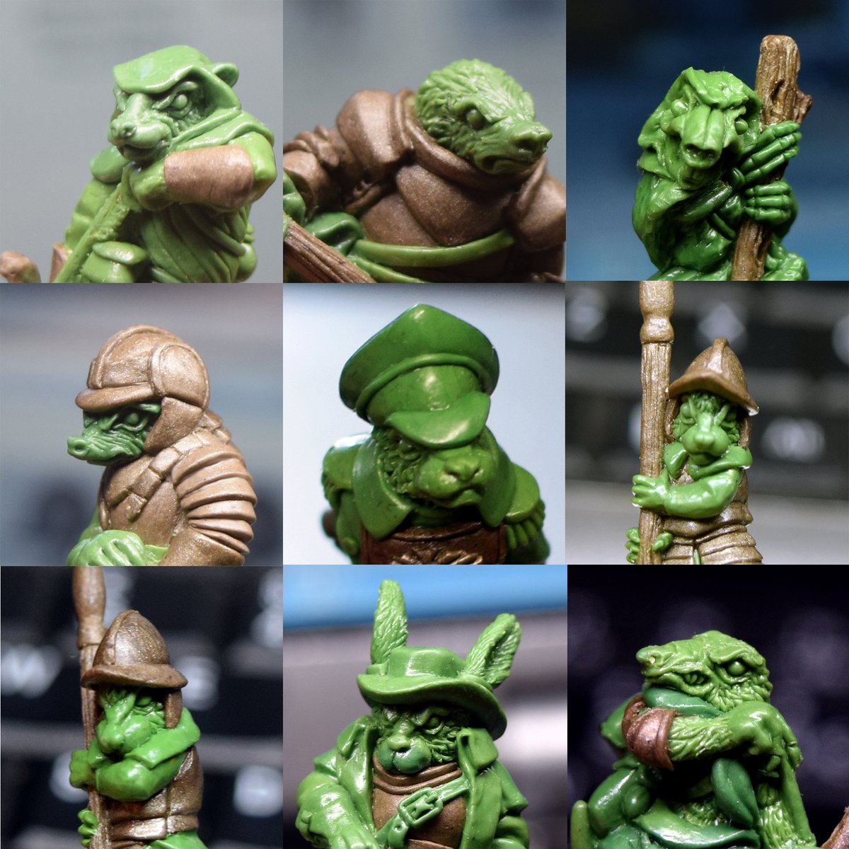 Here's a teaser pic of what I've been sculpting (left to right)
Black Rat Kindred Knight, Mole Warrior Priest, Squirrel Stable Ghast Liche.
Hedgehog Routier, Weasel Illuminator-Sergeant, Mouse Routier 1.
Mouse Routier 2, Hare Witch Hunter, Hillfolk Clan Shrew.
#burrowsandbadgers