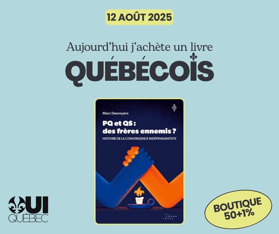 ouiquebec's tweet photo. 📚 Aujourd’hui, c’est le 12 août : j’achète un livre québécois!
Et si, en plus, votre achat servait à financer l’indépendance? ⚜

À la boutique 50+1%, tous les profits vont directement à la mobilisation citoyenne pour un Québec libre.

👉 https://t.co/3DCwsAKtwt https://t.co/RGxqE5MTzQ