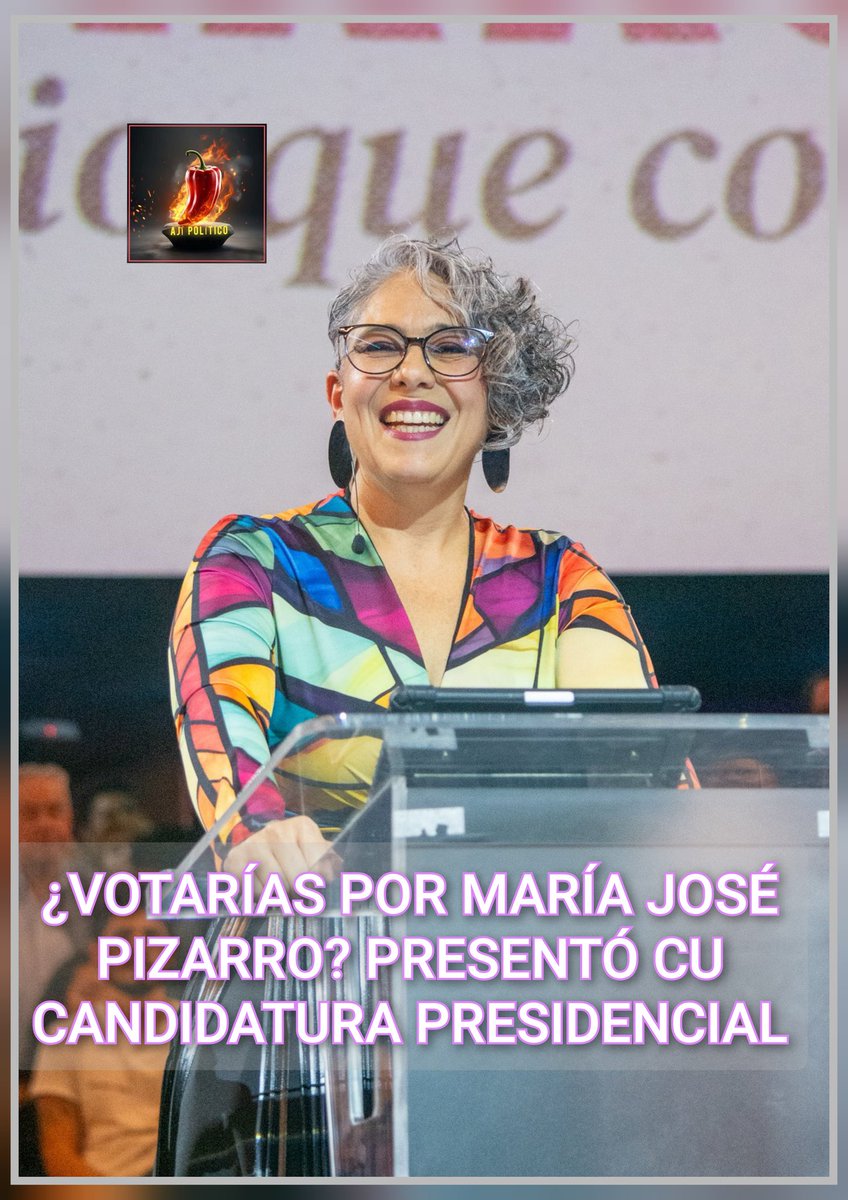 PoliticoAji's tweet photo. #AjíPolítico 🗣🎙 @PizarroMariaJo presentó su candidatura presidencial.

Aún falta ver porqué partido o movimiento político irá.

¿Votaría por ella? https://t.co/PYlfpE7hiM