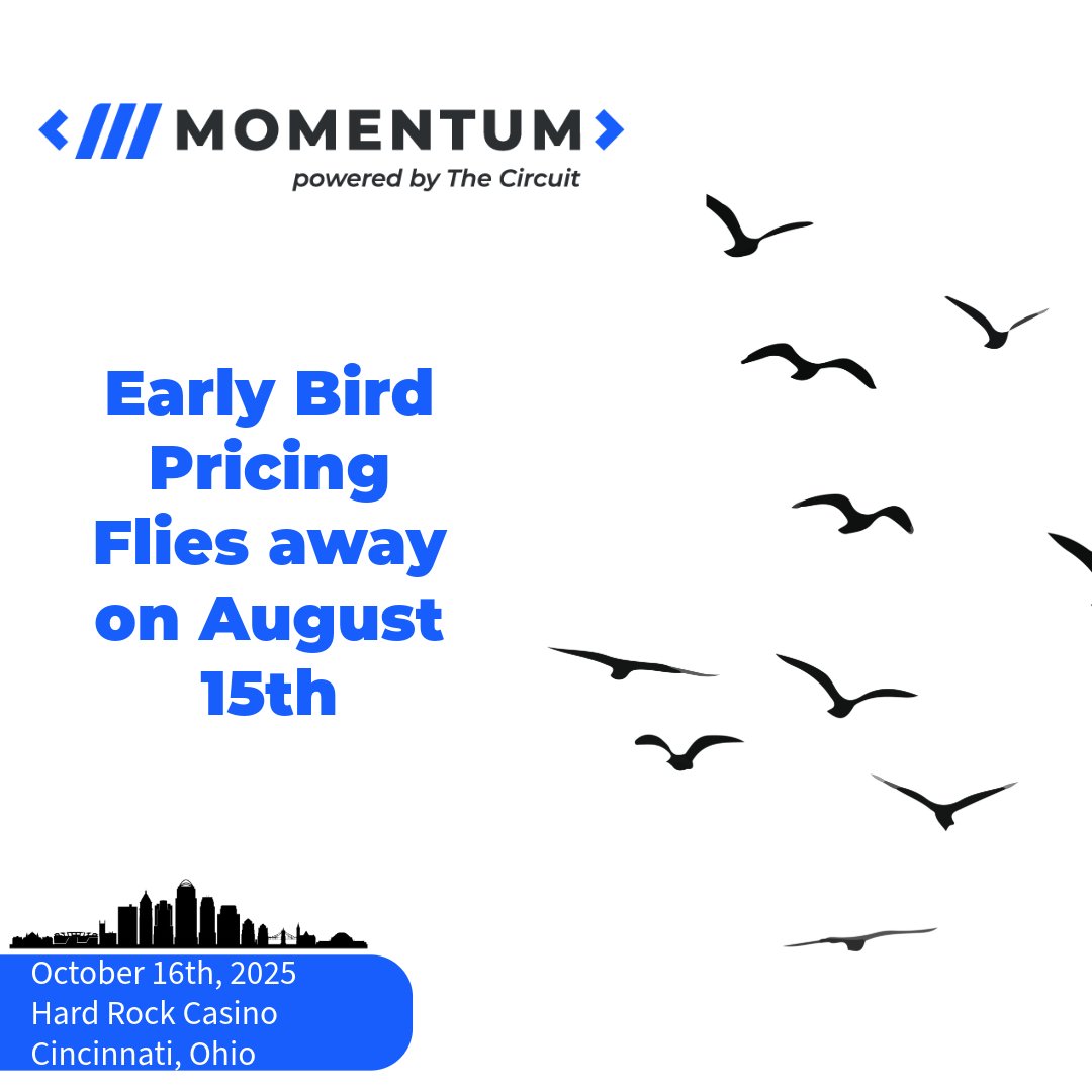 Early Bird Tickets for Momentum fly away soon!

There are a few left! Get yours before this Friday (8/15)

whova.com/portal/registr…