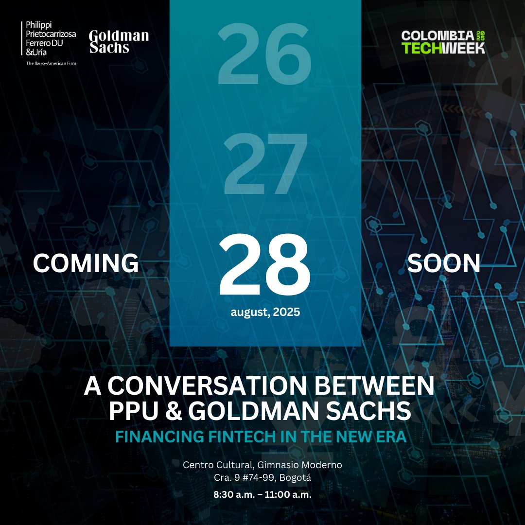 #COLOMBIA🇨🇴
En el marco de la Colombia Tech Week, te invitamos a una conversación estratégica con Goldman Sachs sobre el futuro de las fintechs y lo que realmente valoran los inversionistas. 
📅 28 de agosto
🕙 10:00 a.m.
📍 Gimnasio Moderno
Regístrate: lu.ma/rekiwbrr
