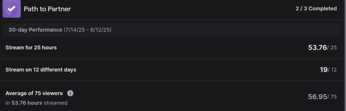 56.95?????  THIS IS THE HIGHEST I'VE BEEN IN 10 YEARS!!!!!

Could Partner actually happen for me???? Thank you everyone that's tuned in and raided! Hopefully we can keep it up after drops end today!