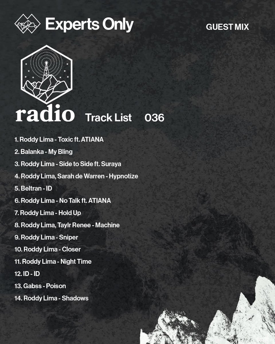 Experts Only (@expertsonly) on Twitter photo EO Radio Ep. 36 is live now with a special takeover from <a href="/roddylima1/">roddy lima</a> stacked with unreleased heat & dance floor weapons 🦇
lnk.to/ExpertsOnly EO Radio Ep. 36 is live now with a special takeover from <a href="/roddylima1/">roddy lima</a> stacked with unreleased heat & dance floor weapons 🦇
lnk.to/ExpertsOnly
