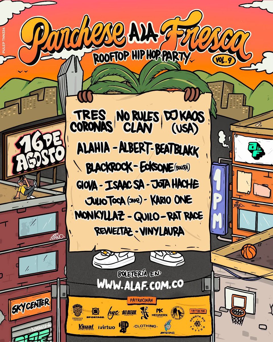 Medallo nos pillamos este sábado en el parche más fresco de la ciudad ! 
Entradas en alaf.com.co