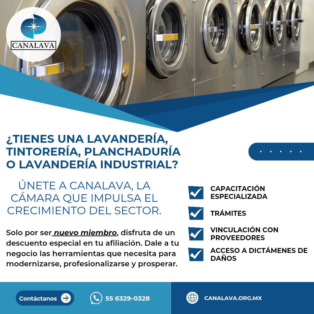CANALAVA's tweet image. ¿Buscas impulsar tu #lavandería #tintorería #planchaduria o #lavanderiaindustrial? 

📢Únete a #Canalava, la cámara líder del sector‼️🏪🫧👌

Solo por tiempo limitado, aprovechando este anuncio tienes un descuento especial para afiliación 🙌⬆️💲✅️✴️