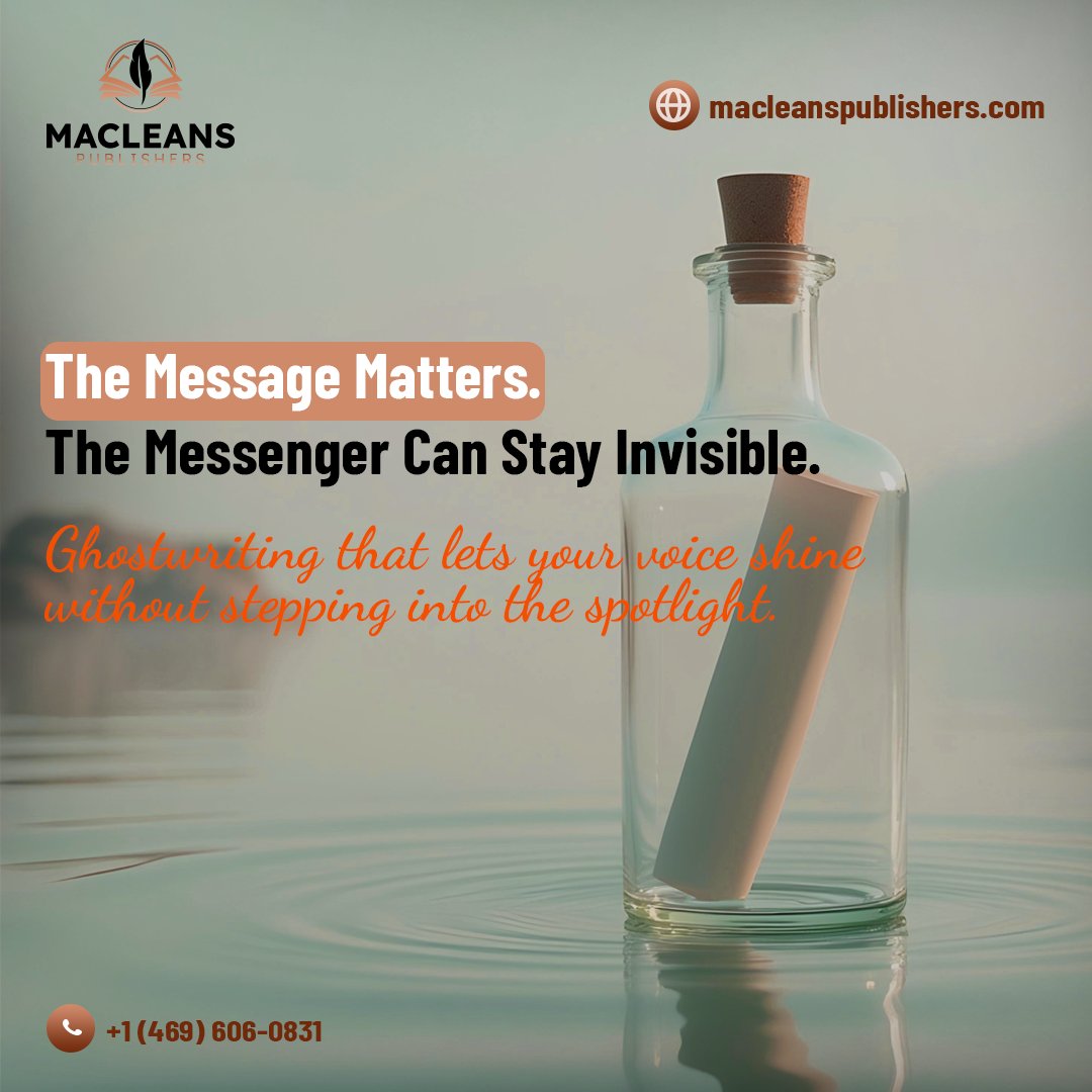 MacLeans_Books's tweet photo. Ghostwriting, Book Publishing &amp; Marketing by MacLean’s Publishers — turning your ideas into powerful words. Your story. Your voice. Your legacy.

🌐 https://t.co/SClqJCyj6g | 📞 +1 (469) 606-0831
#MacLeansPublishers #Ghostwriting #BookPublishing #BookMarketing #AuthorServices https://t.co/3O77TwsIEw