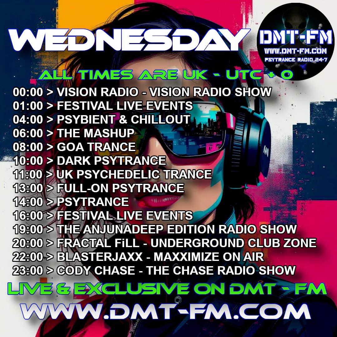dmtfm_psytrance's tweet photo. Shows on DMT FM Wednesday 13/08/2025 DMT FM - Psytrance Radio Broadcasting 24/7
https://t.co/CHceWhViIM
#psytrance #psybient #goa #fullon #darkpsy #psybreaks #progressivepsy #psydub #psychill #ambientpsy #hitech #darkpsy #forest #acid #techno #trance #electronic #music #dmtfm https://t.co/WCtQWHpewh