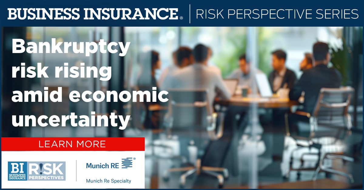 BusInsMagazine's tweet photo. #Bankruptcy often brings lawsuits, layoffs, and litigation. A strong #managementliability program can mean the difference between survival and shutdown. Read more via @BusInsMagazine and Munich Re Specialty. 

 https://t.co/t147U2rmOt https://t.co/I0w8KM1yMi