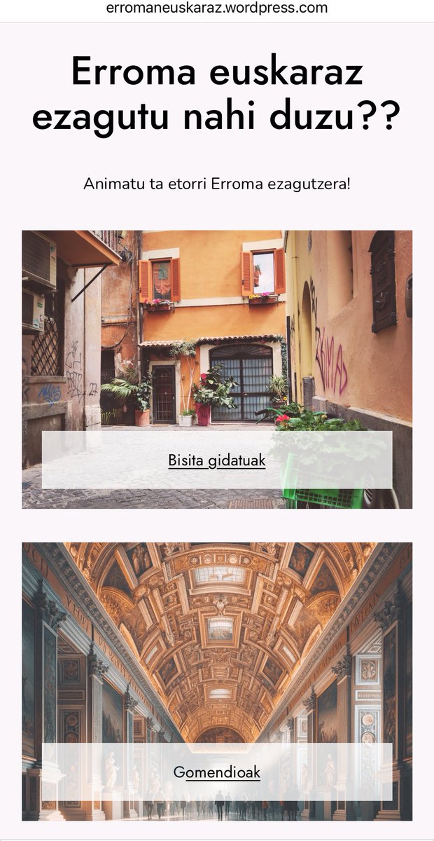 Nahi al duzue Erroma euskaraz ezagutu, bertako baten eskutik?
Luca Riccik erakutsiko dizue!
#ErromanEuskaraz
👉🏼 erromaneuskaraz.wordpress.com