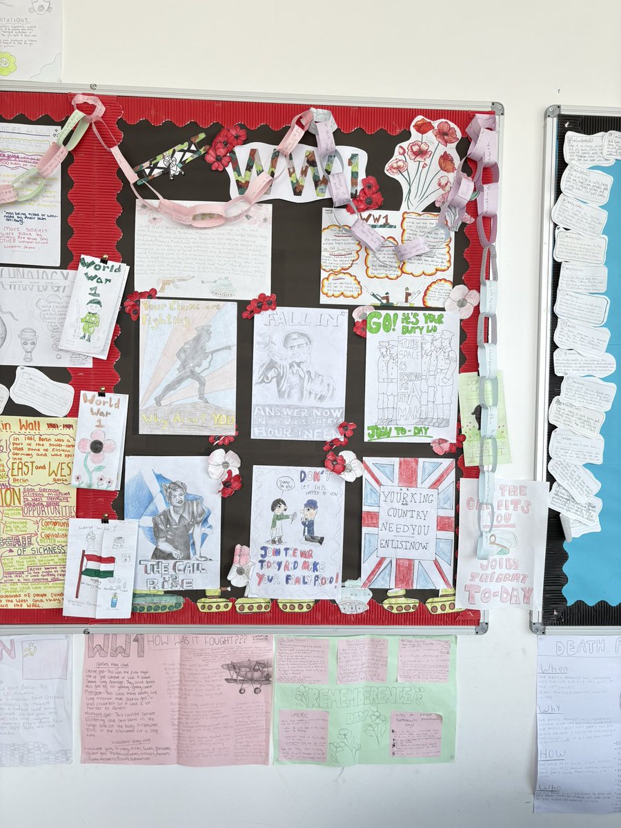 Miss_Trainx's tweet photo. The winning posters from my S3 History propaganda poster competition are up on the wall ready for everyone coming back tomorrow 🎉 @WCHSHumanities https://t.co/QEVyn3Yv0I