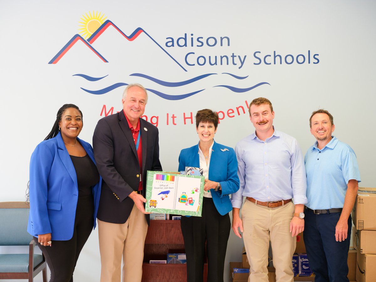 NCDIT (@ncdit) on Twitter photo Yesterday <a href="/NCSCIO/">State CIO Teena Piccione</a> delivered over 2,800 supplies donated by our employees to Madison County Public Schools as part of <a href="/NC_Governor/">Governor Josh Stein</a>'s annual School Supply Drive. During the visit, she met with Superintendent Dr. Will Hoffman and team.
flickr.com/photos/1515917…
#WNC #BackToSchool Yesterday <a href="/NCSCIO/">State CIO Teena Piccione</a> delivered over 2,800 supplies donated by our employees to Madison County Public Schools as part of <a href="/NC_Governor/">Governor Josh Stein</a>'s annual School Supply Drive. During the visit, she met with Superintendent Dr. Will Hoffman and team.
flickr.com/photos/1515917…
#WNC #BackToSchool