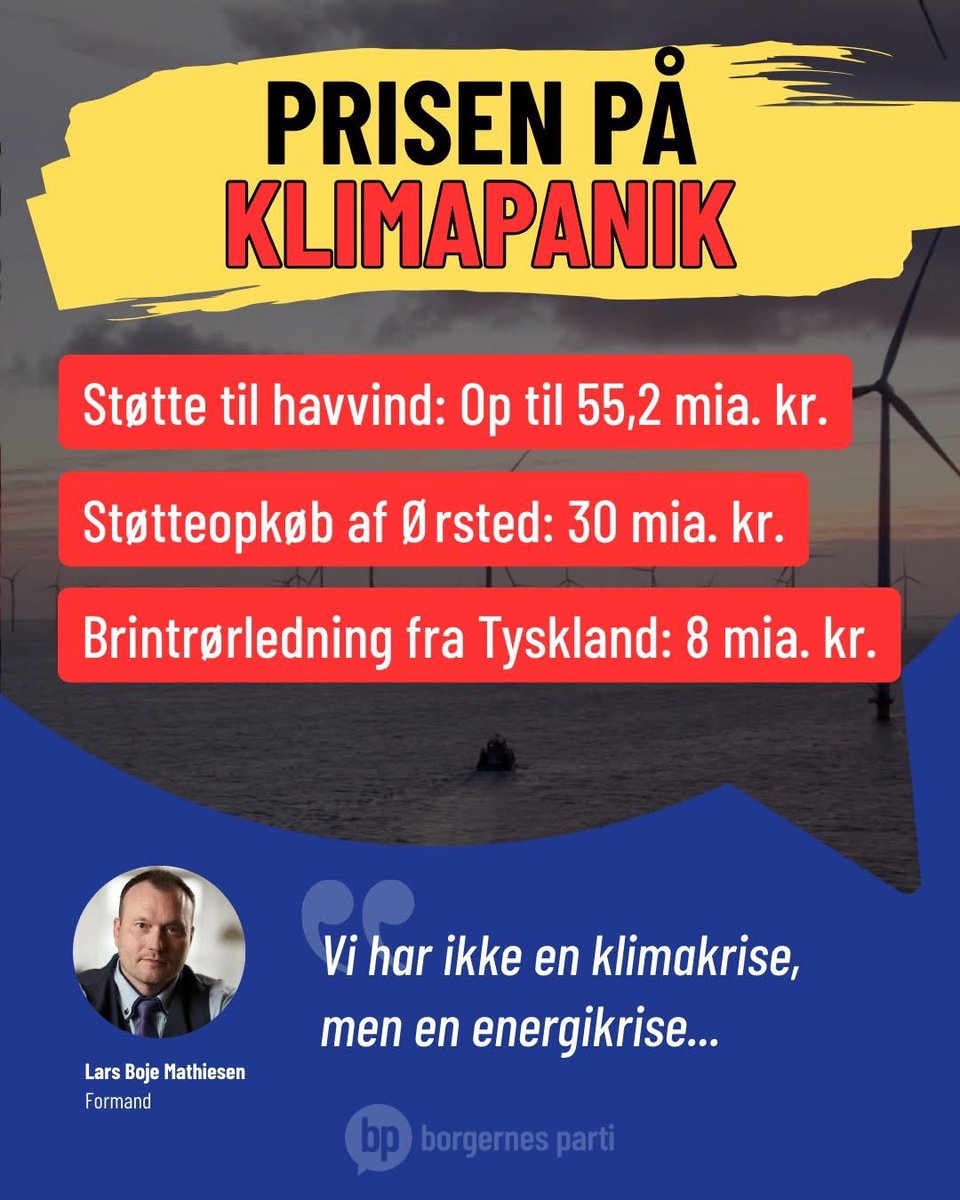 Regeringens klimafest koster os dyrt. 

Hvad bliver det næste på listen?

#dkpol