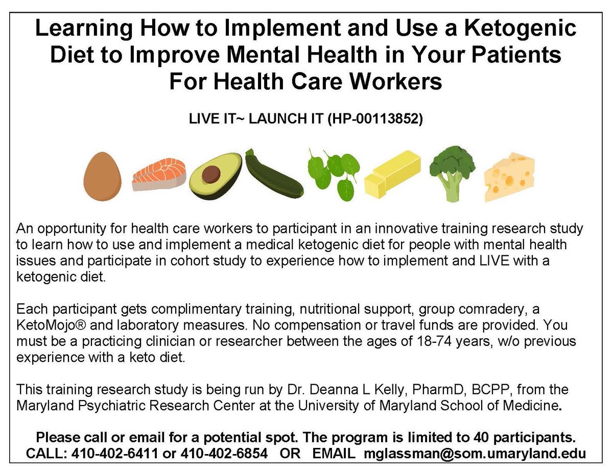 Very excited to announce this opportunity!!! 

Open first to Maryland clinicians but please join the list for openings! - Please reach out for the link!  ⬇️⬇️

Will be enrolling over the new few weeks!