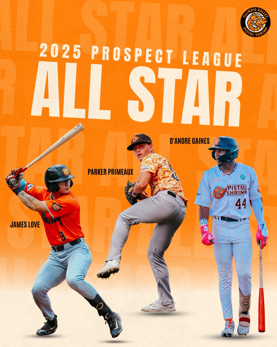 We've got stars in the Illinois Valley! ⭐️⭐️⭐️

Congratulations to James Love, Parker Primeaux, and D'Andre Gaines on being named 2025 Prospect League Western Conference All-Stars! #FearTheClaw