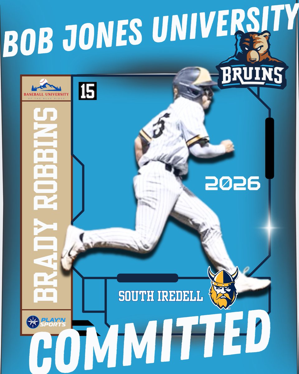 BBUniversityWNC's tweet photo. Congratulations @Brady_Robbins26 of @SIHS_Baseball on Your Commitment to @BJUBaseball 

Brady did an excellent job managing his College Recruiting Process, which is one of the reasons he was able to feel so confident about his Commitment to @BJUBruins. Brady will be studying Pre-Med, which is another reason he chose @BJUedu: they have an excellent track record of placing their Grads into Med/Grad School

Now Brady can put his focus back towards getting ready for his Senior Season which will feature a strong @SouthIredellHS Lineup packed with talent 1 through 9

@TEAMELITENATION @rickdearmas28 @CoachRudi14