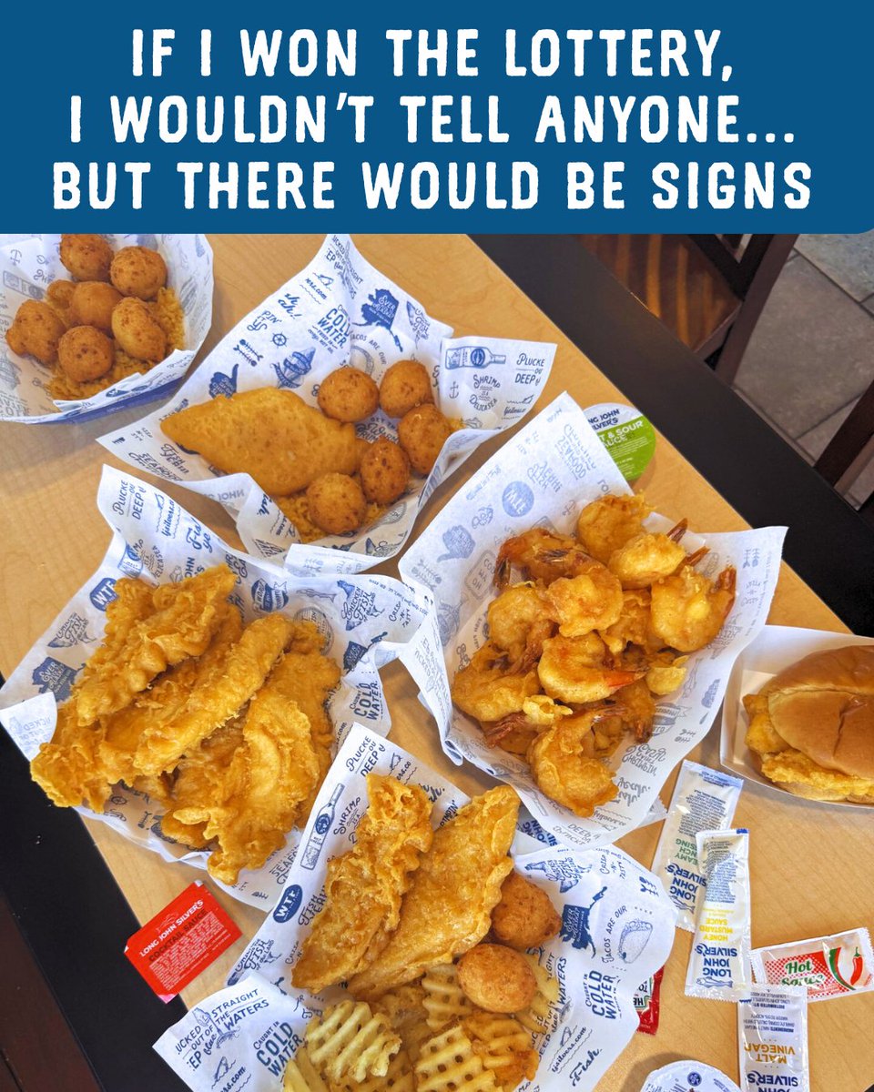 longjohnsilvers's tweet photo. If I won the lottery, I would be eating as much LJS as I could🙌🏴☠️ #FishYeah #WontheLottery #VisitLJS #Shrimp #FoodLover https://t.co/vb9O98piQb