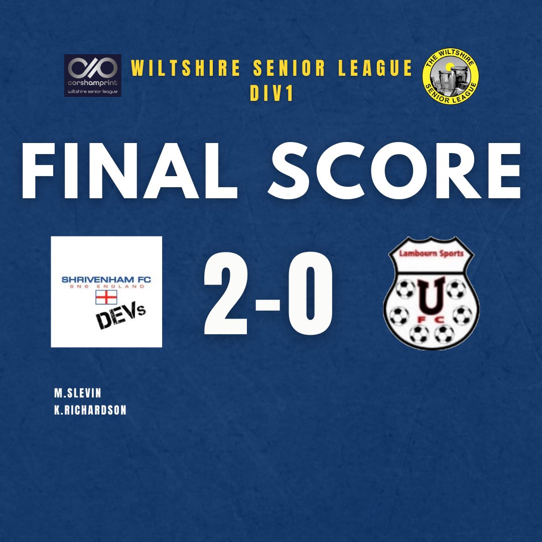 FULL TIME 🔵⚪️

We get our first win of the new season vs <a href="/LambournFC/">LambournSportsFC</a> 

Goals from today’s skipper and 100 app man <a href="/MatthewSlevin/">Matthew Slevin</a> and Kai Richardson. 

#UTS