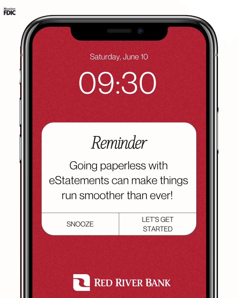 📬 Go Paperless, Stress Less!

Going digital with e-statements means less clutter, quicker access, and more security all while doing a little good for the planet. 🌍✨📲 Go paperless today by updating your account in online banking or by visiting your local branch.