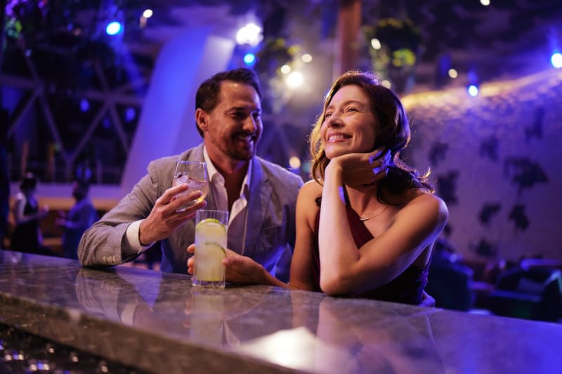 🍹Experience the vibrant nightlife at the Eden Bar aboard your cruise! From live music to exciting performances, every evening is filled with fun and celebration. 🎶✨  
Contact me today to book your cruise and make unforgettable memories at the Eden Bar! 📞🛳️