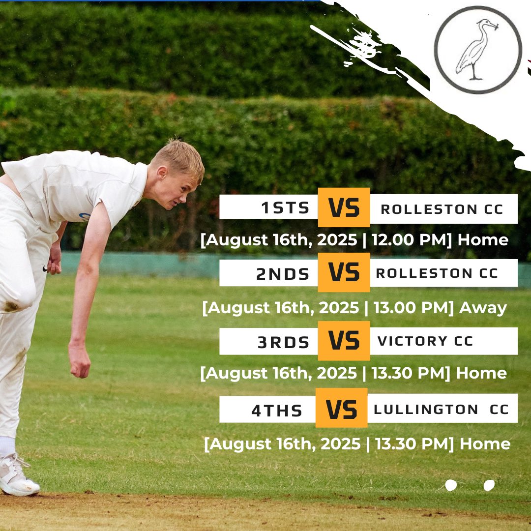 🏏 Week 18 Fixtures 

Big end to the season ahead. 
Additionally Sunday sees the 1st XI travel to @tutburycricketclub to play against the hosts in the first semi final of the Brewery cup. Game starts at 10.30am. Good luck all. #UTH