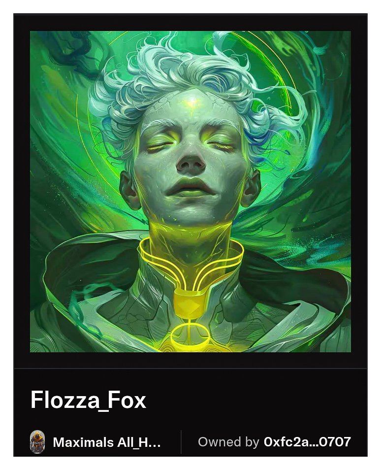 Maximal_Labs's tweet image. Maximal Spotlight of the day💫

"Fiozza Fox is a mythical Maximal brought forth by the clash of titanic galaxies. A dream weaver"

NFT owned by an Anonymous holder on opensea👏

Own The Art, Own The story🎇🔥

#MAXIMAL #NFT #Base #nftnyc2025