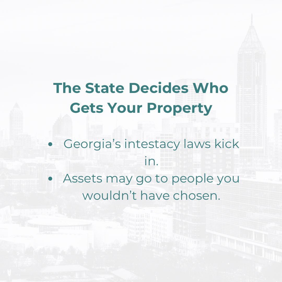 JMGLawFirm's tweet photo. In Georgia, no will means the state decides who gets your assets. That can mean delays, disputes, and less for your loved ones.

Protect your family today — click the link in bio to book your consultation.

#EstatePlanning #GeorgiaLawyer #WillsAndTrusts #jmglawfirm https://t.co/6eRmCKYPhq