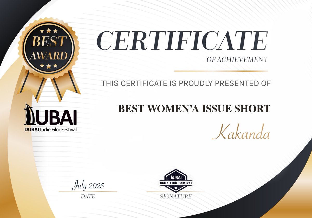 asarari's tweet photo. 🏆 #KAKANDA wins Best Women’s Issue Short at the Dubai Independent Film Festival! 

A proud moment for #Kannywood &amp; African storytelling! 
🎥 Dir: Toka McBaror | Prod: Ahmad Sarari https://t.co/HobRuyNj7s