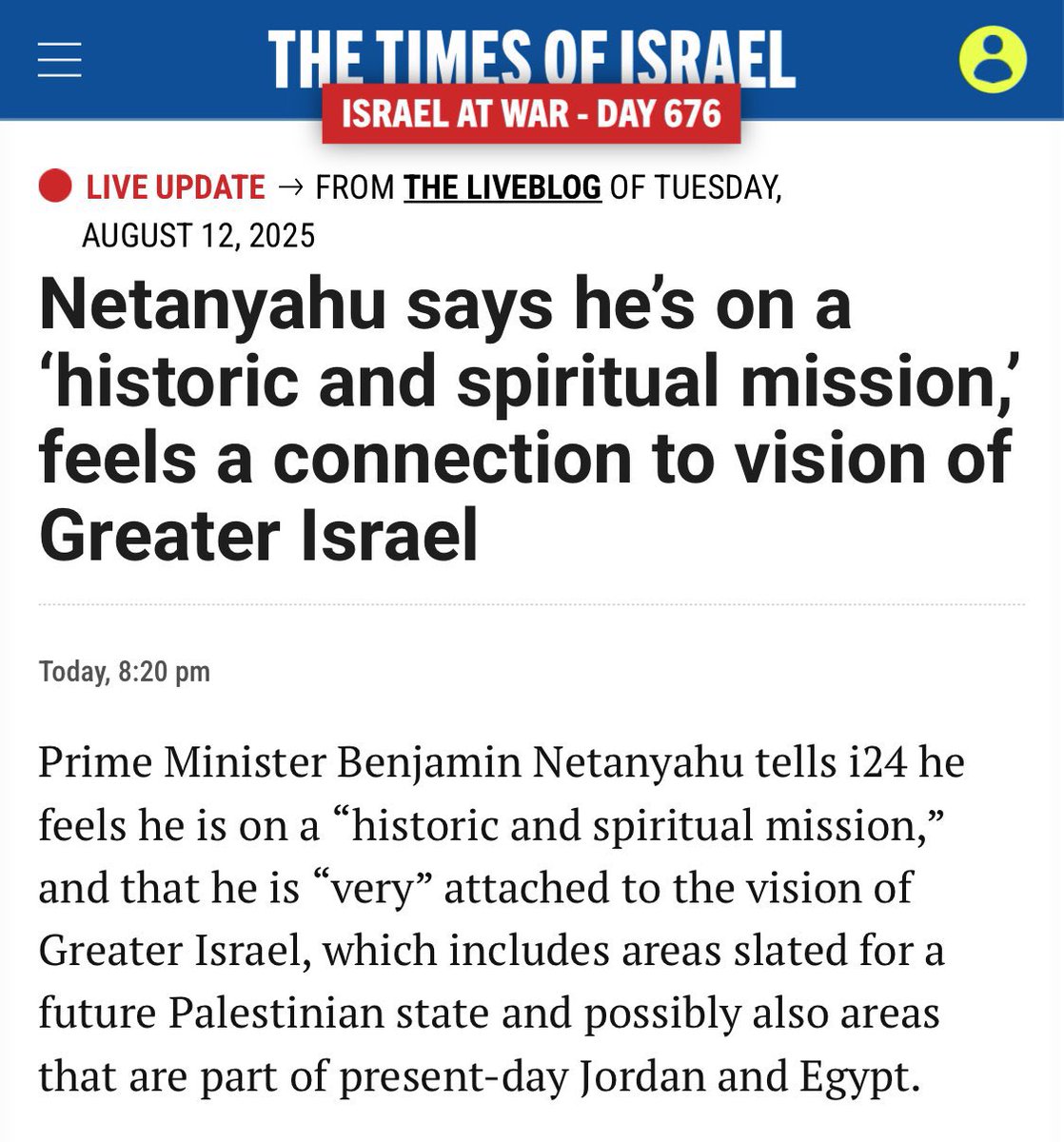MacaesBruno's tweet photo. Netanyahu says he is interested in areas of Egypt and Jordan https://t.co/pECOrG5E70