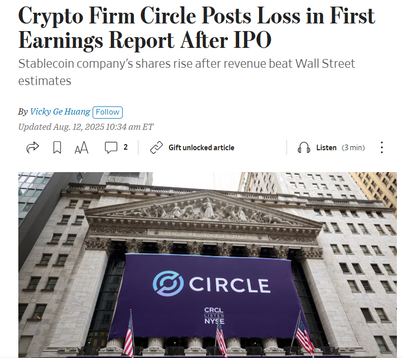 Stablecoin giant @Circle's first post-IPO financials are out! And the company beat Wall Street's expectations.

Let's dig in:

Financial Performance

▶️Net loss of $482 million, compared to a $33 million profit a year earlier, mainly due to one-time, non-cash IPO-related charges: