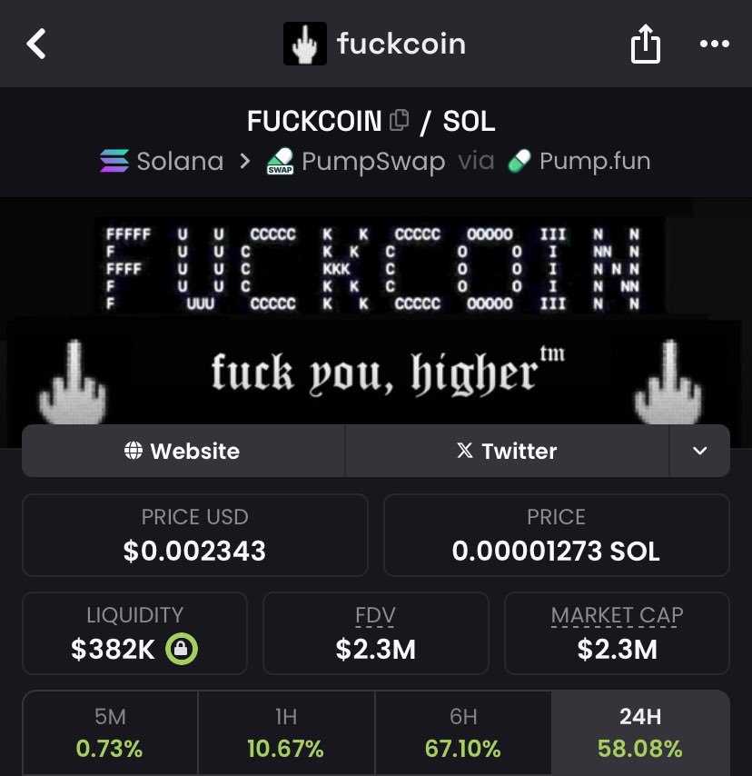 <a href="/0xBossman/">0xBossman</a> <a href="/roboPBOC/">robo</a> <a href="/TheCryptoChefX/">Crypto Chef</a> the fuck you, higher coin 🖕🏼

$FUCKCOIN 

Cz75ZtjwgZmr5J1VDBRTm5ZybZvEFR5DEdb8hEy59pWq
