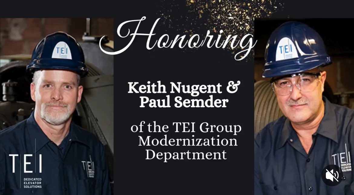 Today, we honor Keith Nugent and Paul Semder, two great giants at TEI who have headed to retirement. Their legacy will live on throughout the industry, and we are grateful. #Elevators