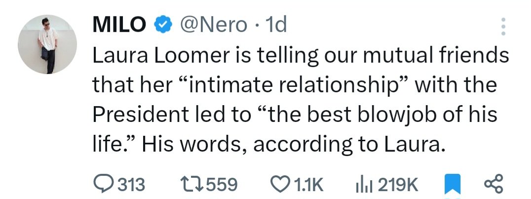 KorbelRenoKia's tweet photo. @WUTangKids Isn't Loomer having a relationship with a married man? #7thCommandment 🤪 https://t.co/CIxlsRLO9c