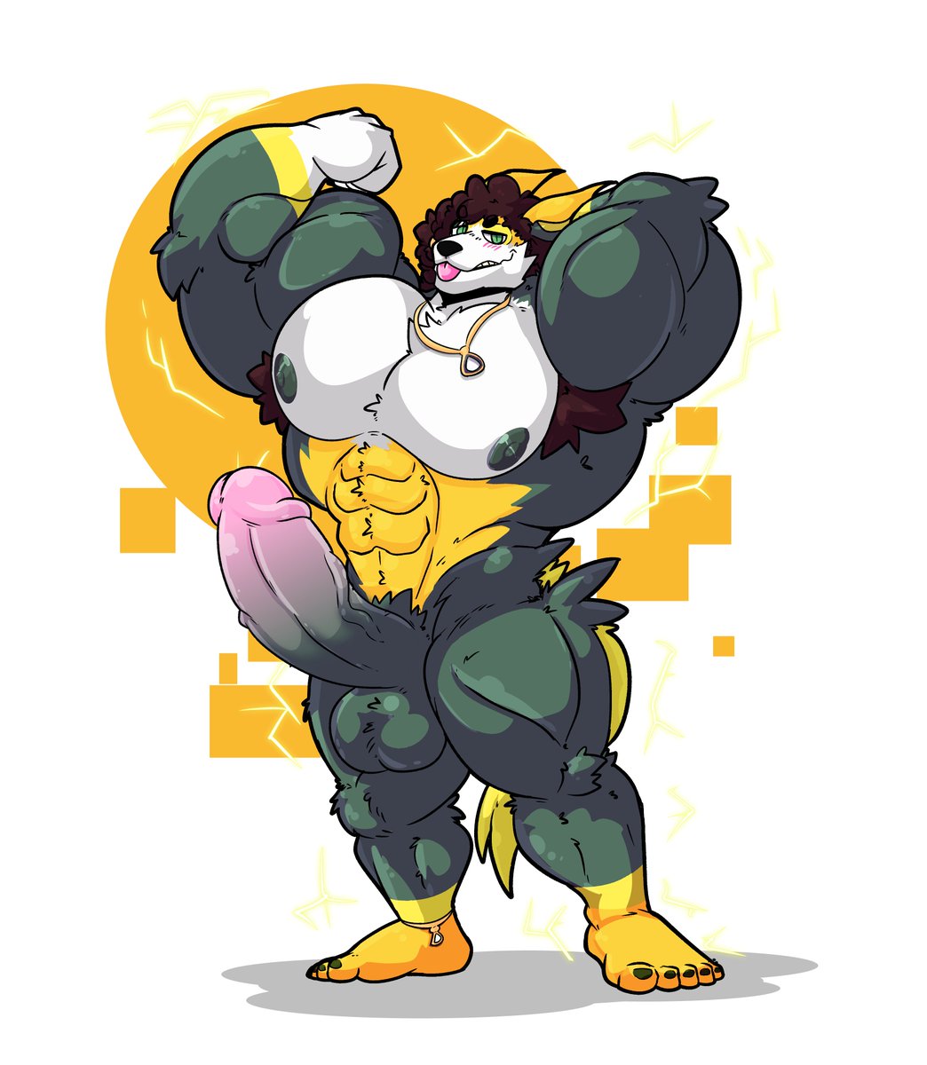 My part of a trade with
@/cherrypieowo in 🟦☁️
Tf his character into a big Boltund making a big shocking pose  #Tfeveryday #Tftuesday #transfur