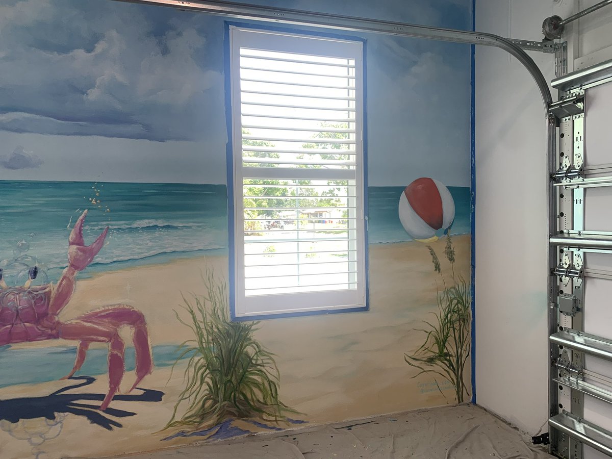 🏡 Airbnb update ✅ 

6 bed 4 bath in Florida 🏝️ 

Final touches going on for the game room mural!