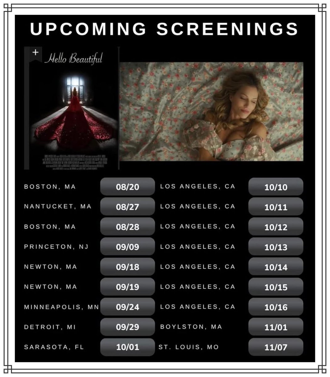 SayedBadreya's tweet photo. 🎬 I’m incredibly proud to share that Hello Beautiful, a powerful drama directed by the brilliant Ziad Hamzeh, is moving forward with tremendous strides.

This film—based on the inspiring true story of Christine Handy—follows Willow, a successful model whose life of privilege, love, and family is upended by a life-threatening challenge. It’s a story of resilience, transformation, and hope, and I’m honored to be part of bringing it to audiences and hearing their applause.

We’re thrilled to announce that Hello Beautiful has secured an Oscar-qualifying run starting October 10 in Los Angeles. This milestone wouldn’t have been possible without the unwavering support of our incredible team and community.

A heartfelt thank you to Christine, Ziad, Tricia, Tarek, and Marco—your talent, vision, and dedication have been nothing short of extraordinary. And to all our supporters: your belief in this project means the world. We’re just getting started. 💖🎬