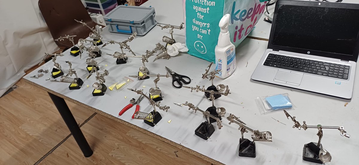We have two sold out soldering sessions this week. Just giving the irons a once over ahead of the classes
