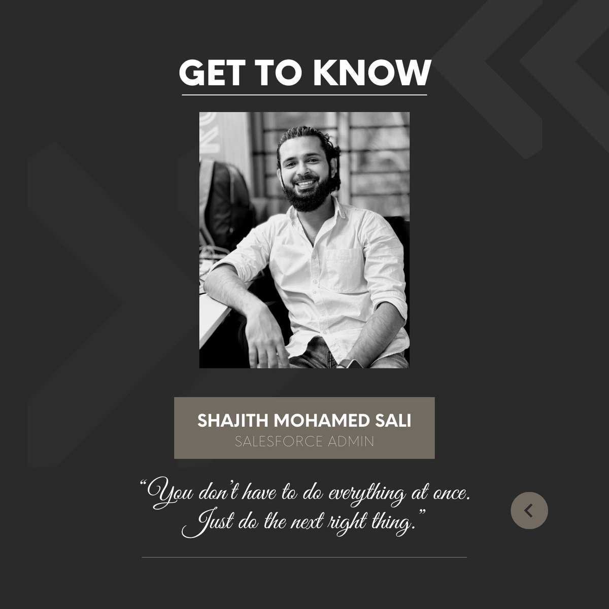 CloudQOfficial's tweet image. 👋 #Get2Know CloudQ Team

Meet Shajith Mohamed Sali, our Salesforce Administrator!

Read more: bit.ly/4daxxS8

#CloudQ #Salesforce #TeamSpotlight