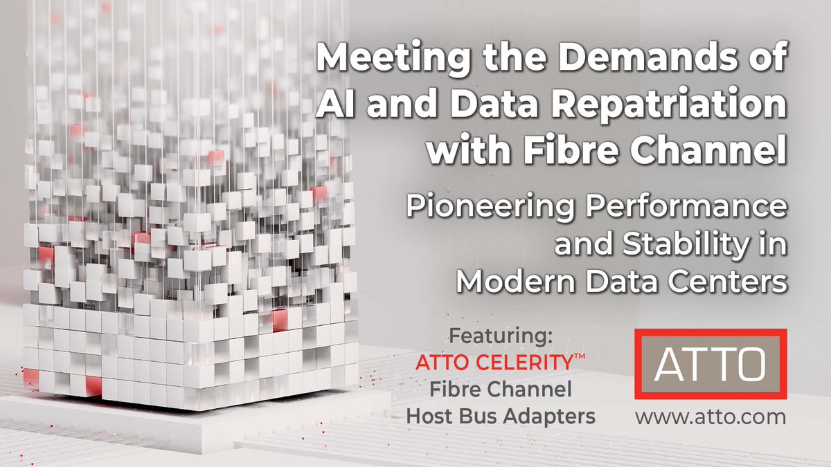 Data repatriation &amp; AI growth are reshaping data centers, boosting interest in tech like Fibre Channel for handling demanding workloads. Fibre Channel solidly meets these challenges, providing needed performance and stability.

atto.com/ai-and-data-re…