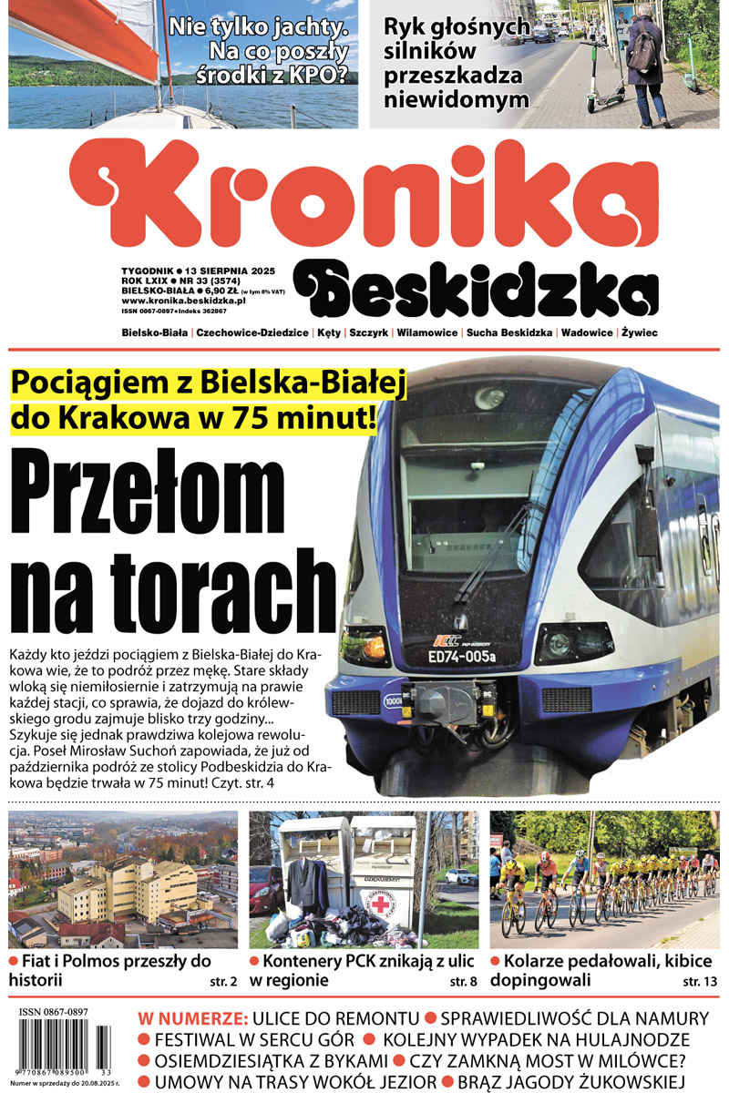 Nowy numer KB wjeżdża szybko jak nowy pociąg do Krakowa - już w środę. E-wydanie na prasabeskidzka.pl. Zapraszamy!