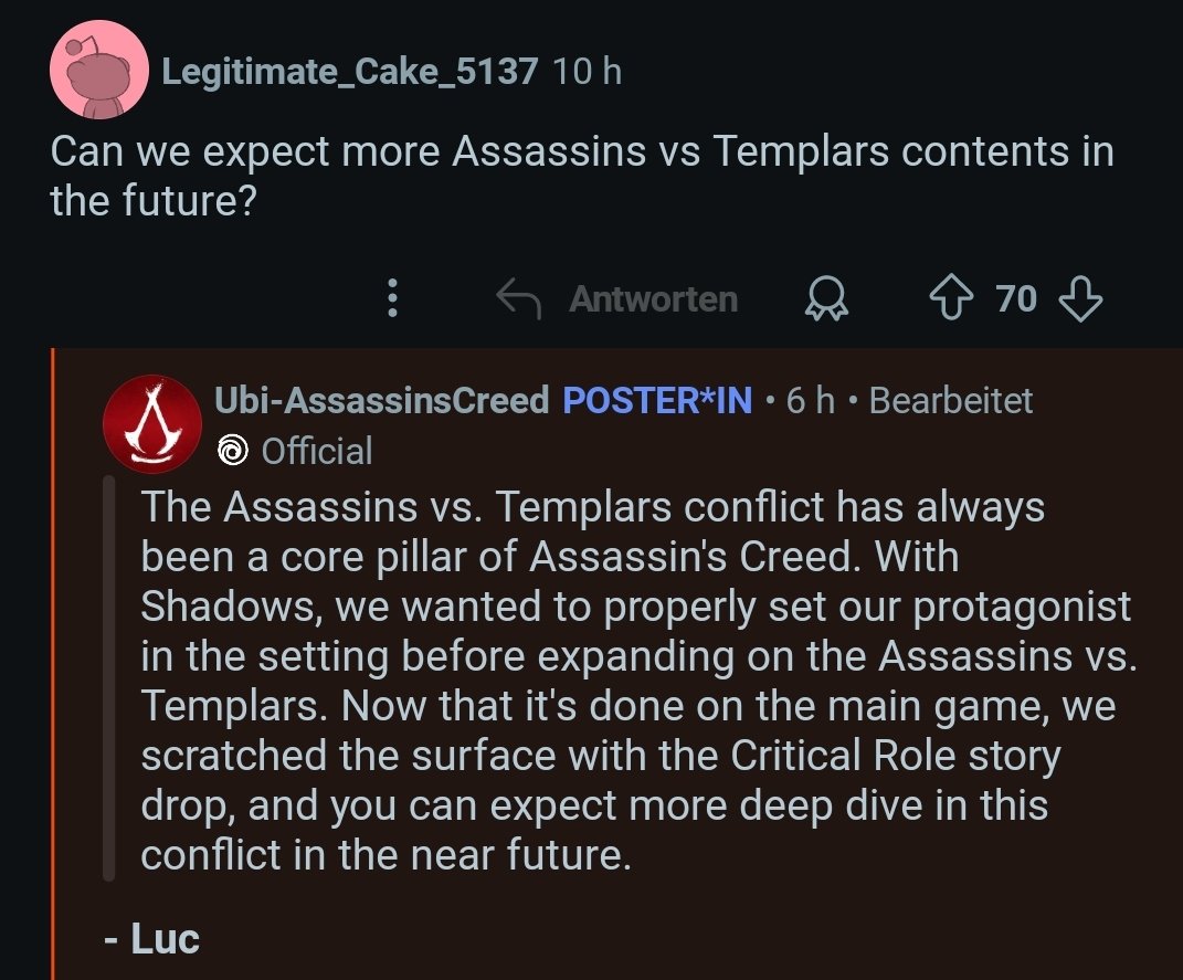 It looks like we'll be seeing more Templars vs Assassins in Shadows in the near future. 🇯🇵

#AssassinsCreedShadows