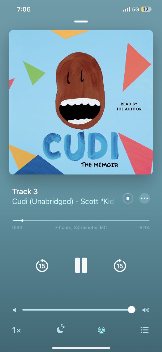 AngieRod512's tweet photo. @KiDCuDi just started the audio book. I’m so excited. Thank you! https://t.co/PsOIOOHPWD