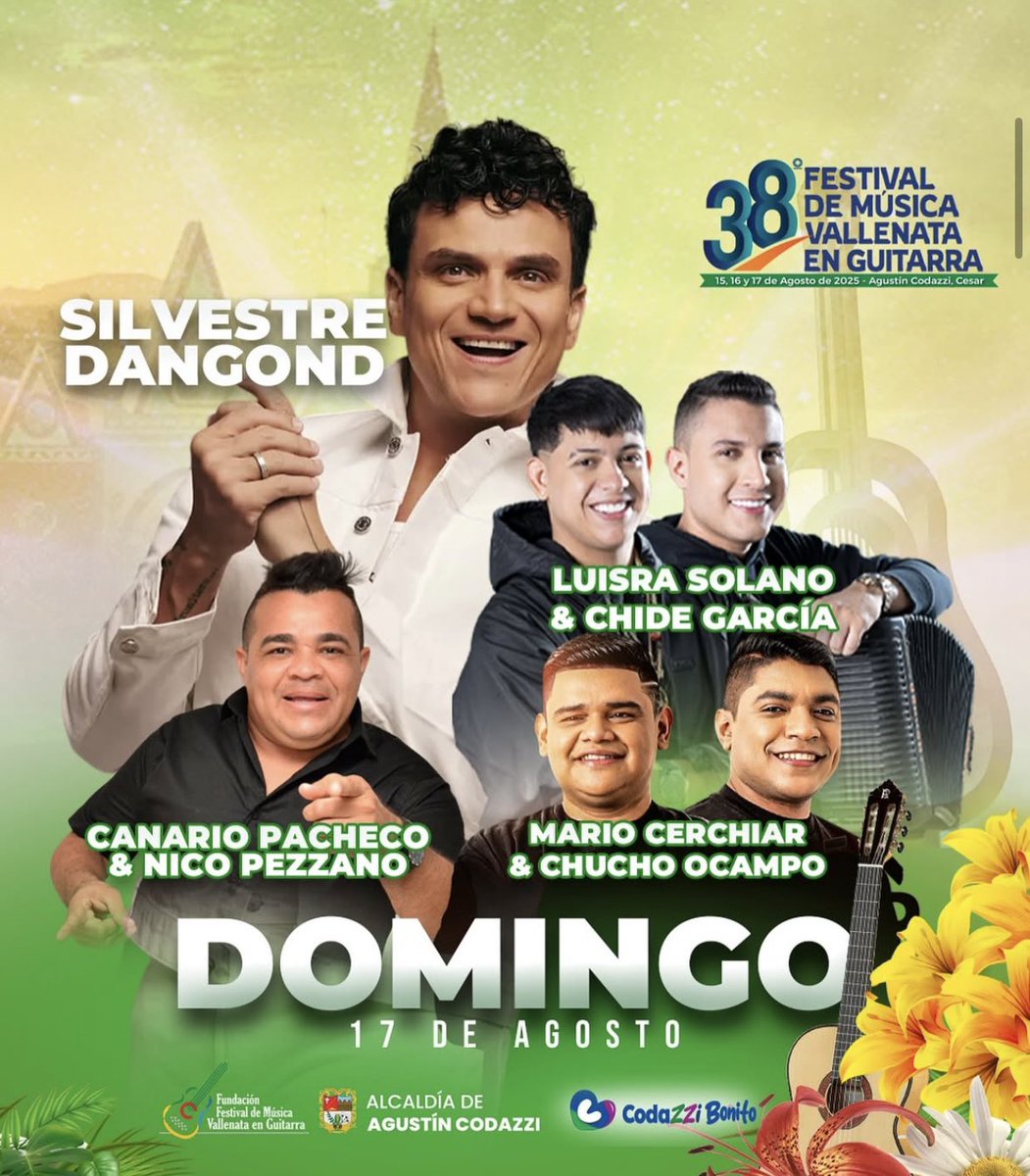 Intervallenato's tweet image. El municipio de #Codazzi – Cesar, tiene todo listo para realizar el #Festival de Música Vallenata en #Guitarra los días 15, 16 y 17 de agosto, totalmente gratis. intervallenato.com/inicio/codazzi…