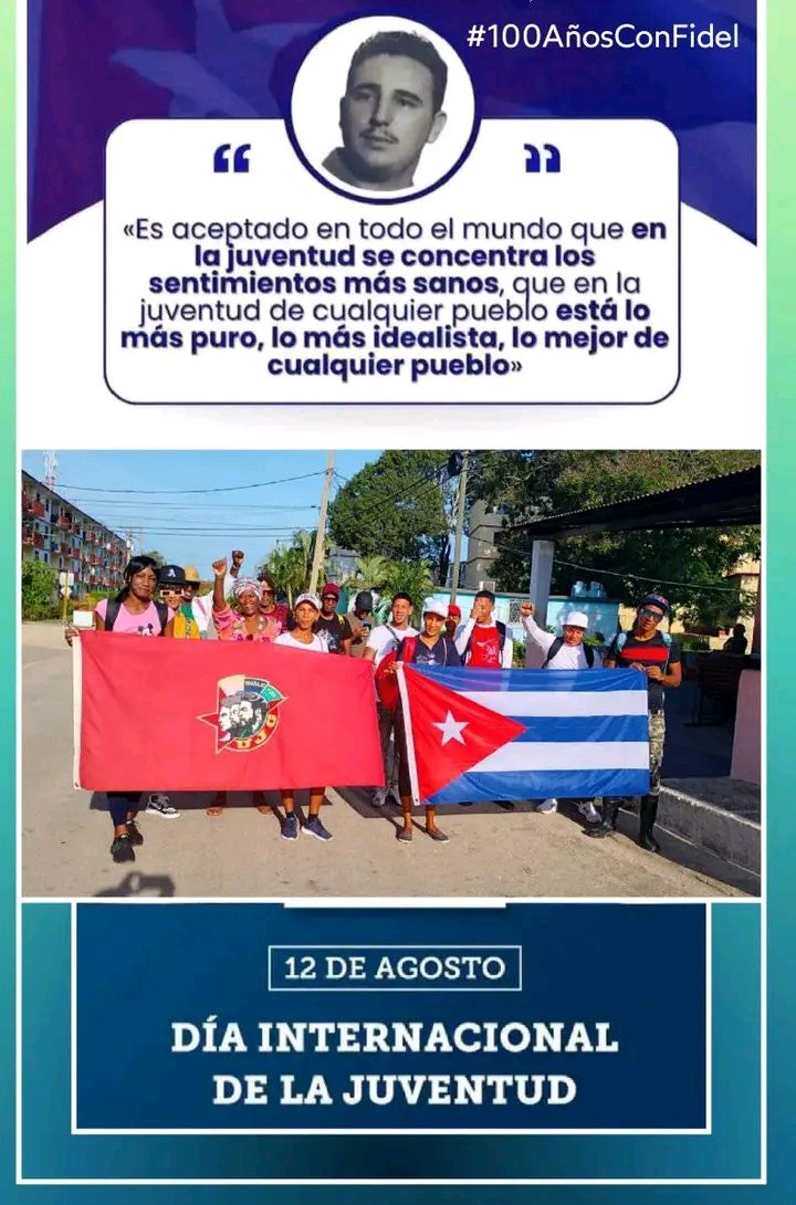 Por el Día Internacional de la Juventud y el natalicio de nuestro líder Fidel, 13 Jóvenes del municipio Niceto Pérez protagonizan la caminata #MiFidelMiPatria en la misma llegarán a los tres lugares donde visitó nuestro Comandante en el territorio.