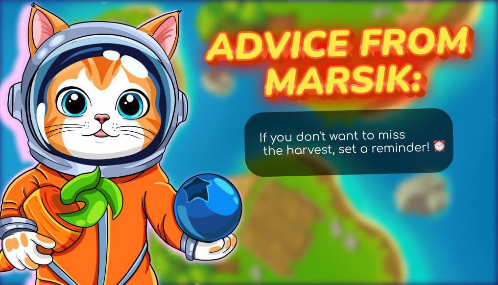 😺 Tip from Marsik
Want a stable harvest with no missed days?
📅 Set yourself a reminder to collect!

A neglected field grows wild, and the crops go to waste.
Farmers, discipline is the key to a rich season! 🚀🌽

👉 Play Space Farm Bot - t.me/Space_Farm_bot

#SpaceFarm