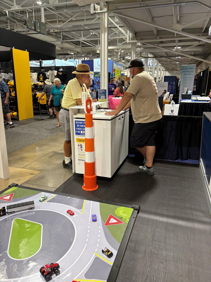 Our DOT booth is rockin' the Fair Sweet Fair -- Trooper Dog is giving us a thumbs up, geo demo masters are killing it, and even the big kids want to play roundabout! Get here and have some fun with Iowa roads. Varied Industries Building south wall 762-764. #RockOn
