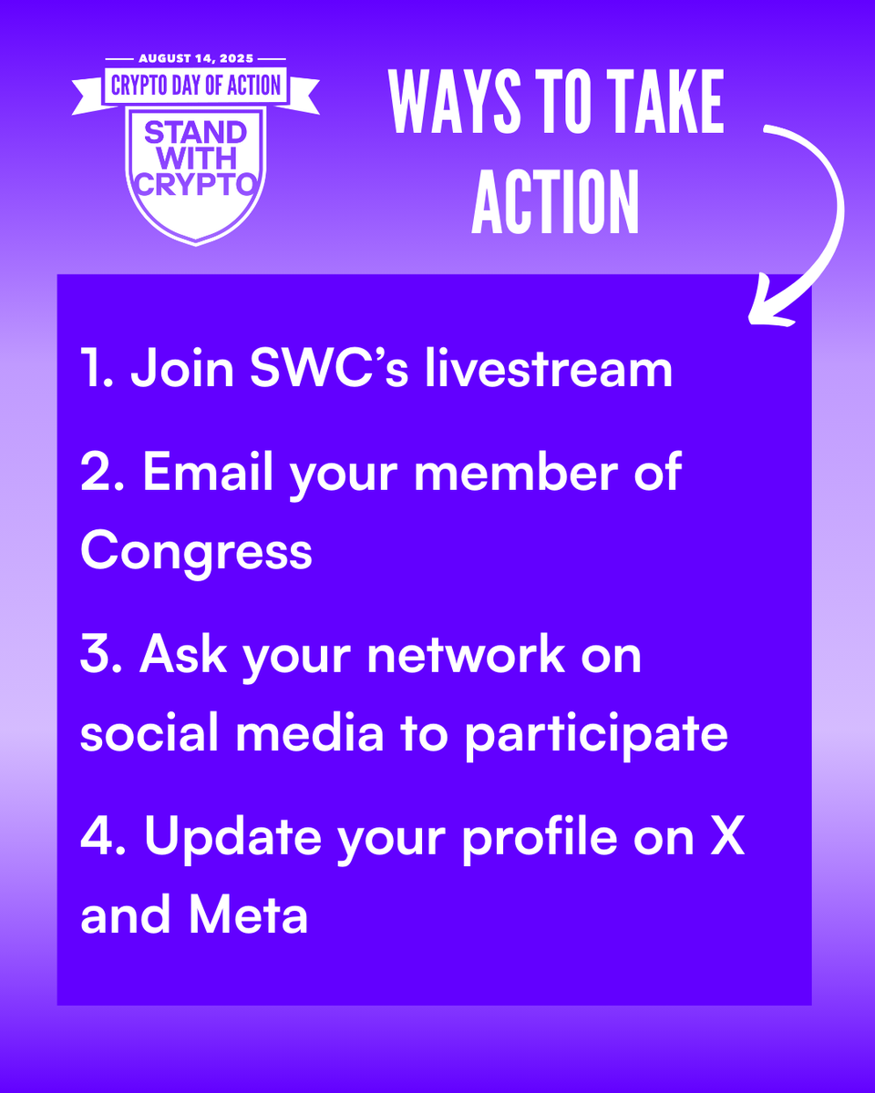 CryptoDayofAction is right around the corner. This Thursday, August 14,  join us in bringing the crypto community together to urge for common-sense crypto  policies. Get the details on exactly how to get
