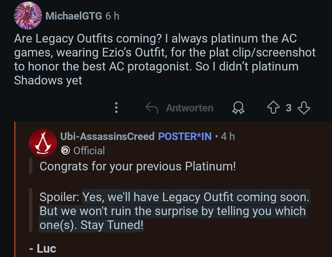 Looks like Legacy Outfits are coming to Shadows. 🇯🇵

#AssassinsCreedShadows