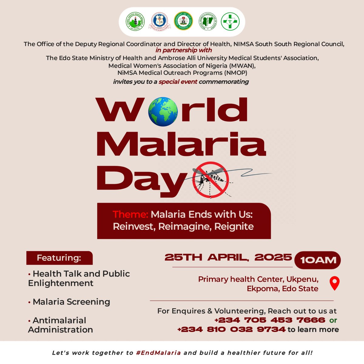 JOsebhahiemhen's tweet photo. BOLD ideas. CLEAN designs. IMPACT that speaks louder than words; privilege to designed this #WorldMalariaDay flyer for NIMSA Director of health, AAUMSA & partner, every cause deserves a design that shines🌍✨
#GraphicDesign #FlyerDesign #CreativityThatWorks #DesignWithImpact https://t.co/whbEjfgylJ