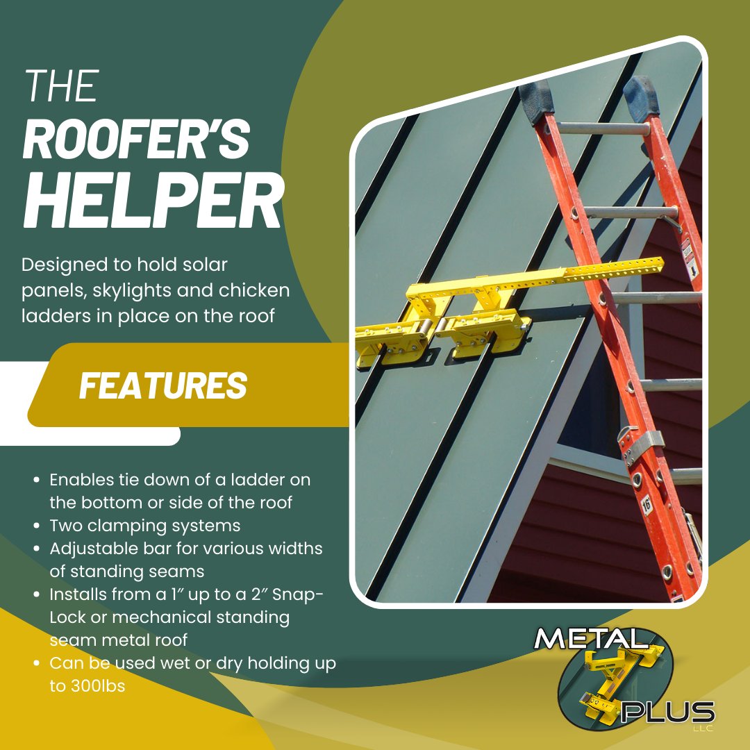 MetalPlusLLC's tweet image. Metal Plus LLC is known for producing high-quality roofing tools, so their Roofer’s Helper Bracket is likely a reliable choice for professional roofers looking to improve safety and efficiency on the job. For more information visit us on the web at metalplusllc.com